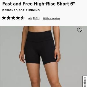 Fast and Free High-Rise Short 6" - Size 10